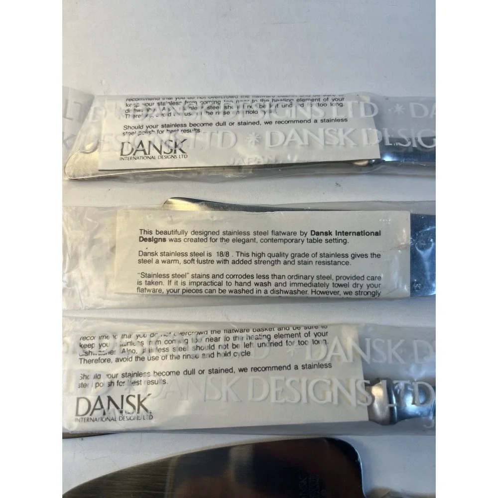 Dansk Classique Stainless Steel Butter Spreader Flat Handle Torun Japan 4 Ct New